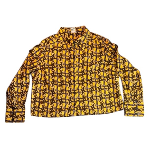 Lucy & Yak Tops - Rare Lucy & Yak Austen Button-Up Shirt Top Feline Fine Yellow Size UK18 US14